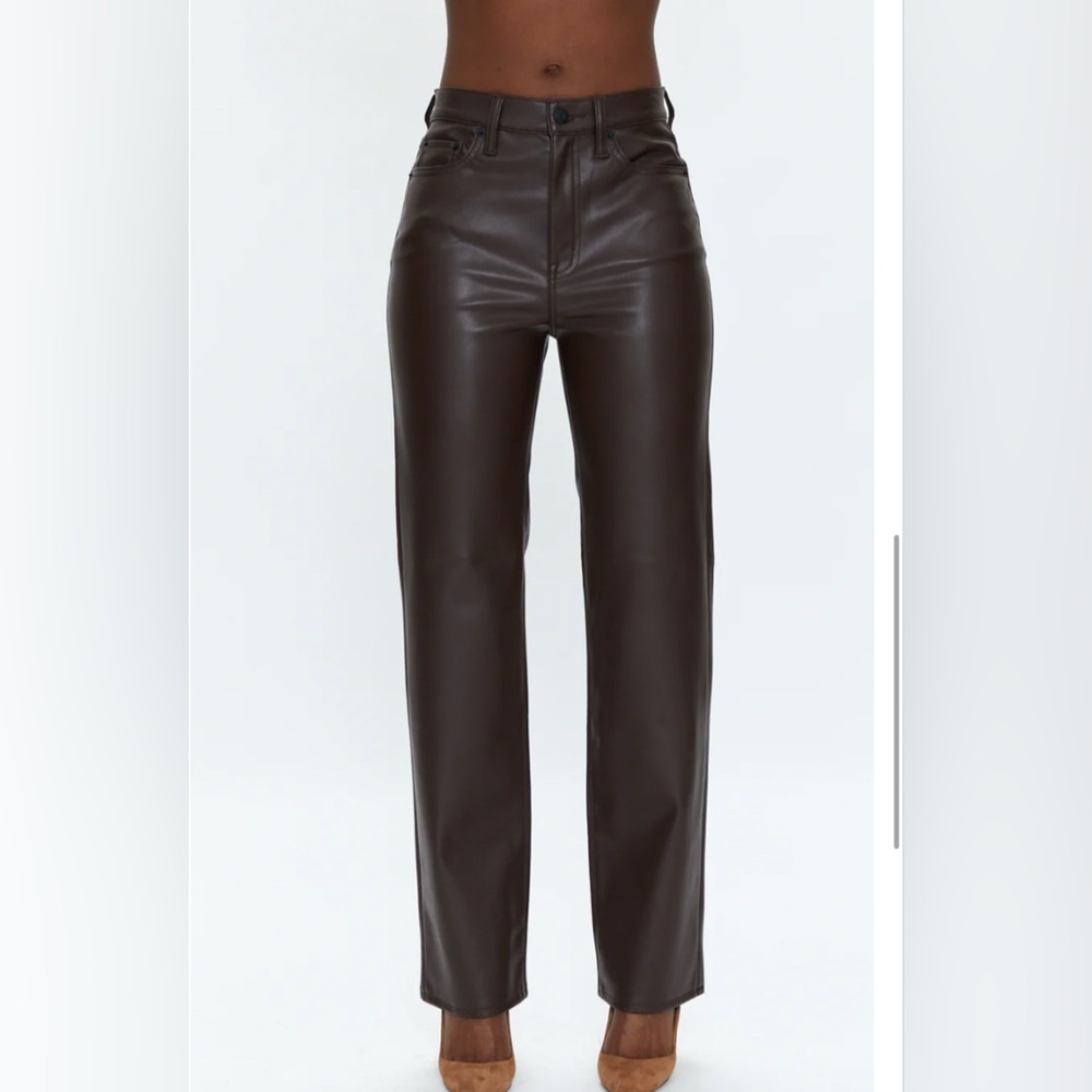 Pistola Brown Leather Pants